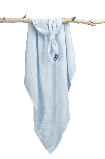 Sensillo Pielucha Bambusowa 65x75 Niebieski Zygzak