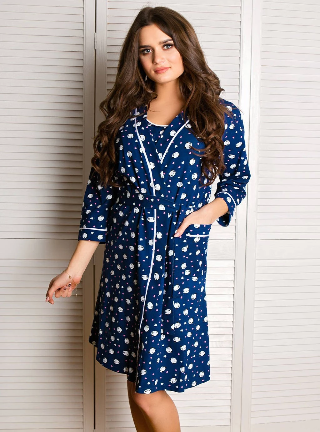 Szlafrok Damski Bawełniany Panda