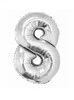 Srebrny Balon Smart cyfra "8" -76cm