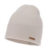 Czapka jesienna, zimowa damska, beżowa, 100% wełniana merino, Flerra
