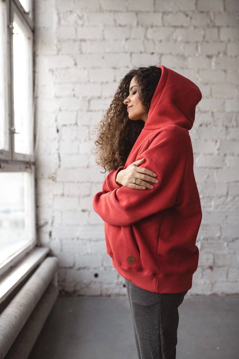 Bluza ciążowa i do karmienia Motherhood oversize żurawinowa