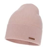 Czapka jesienna, zimowa damska, różowa, 100% wełniana merino, Flerra