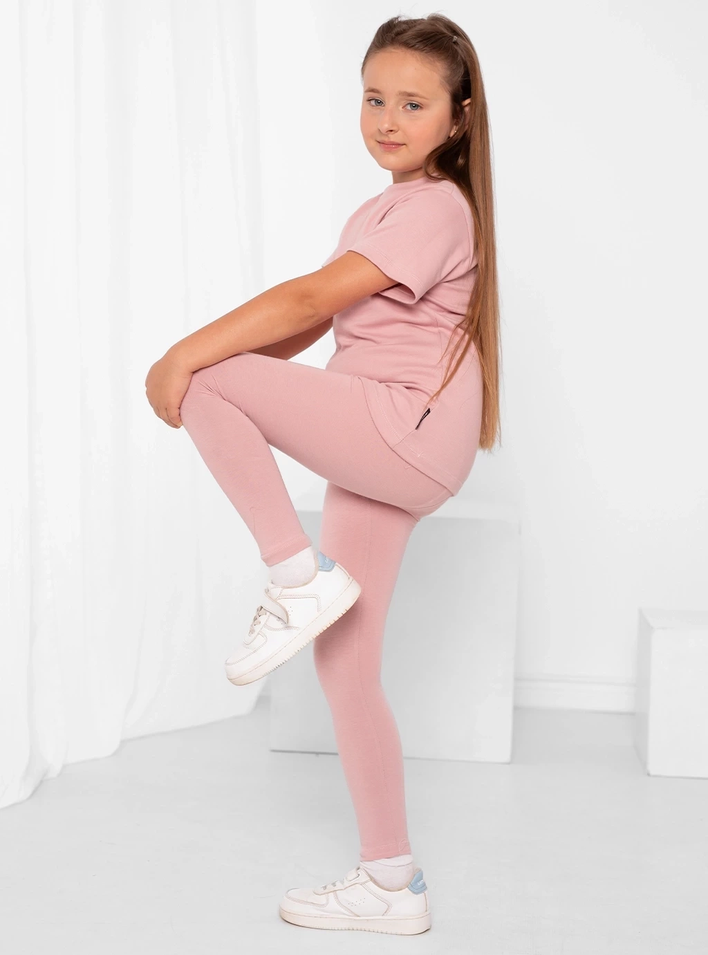 Legginsy Basic Kids - Pudrowe