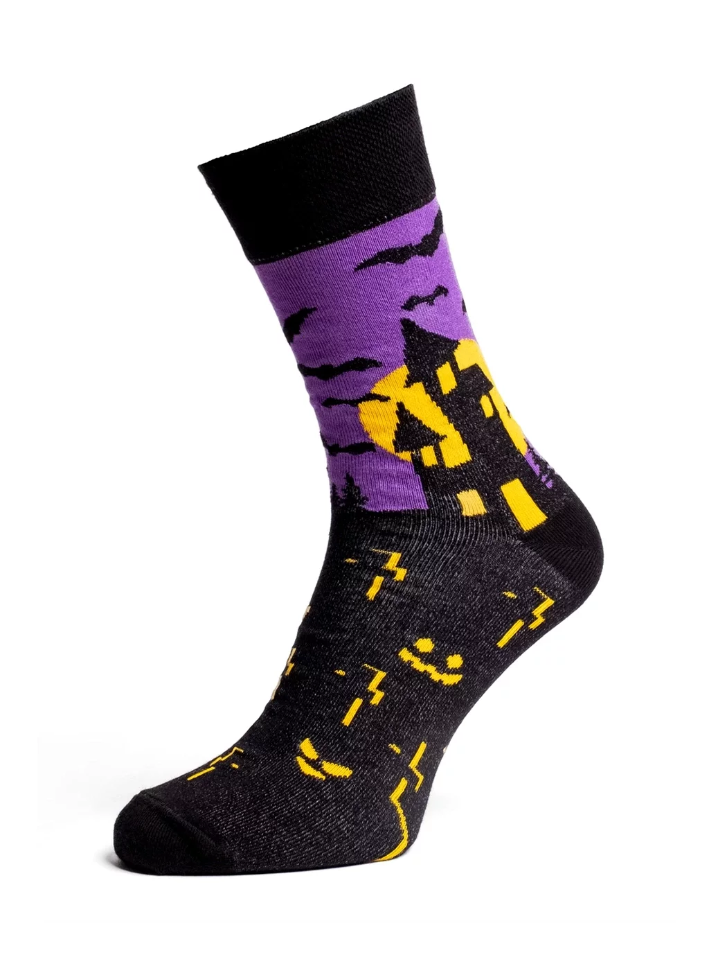 Skarpetki długie S96D HALLOWEEN czarny/fioletowy