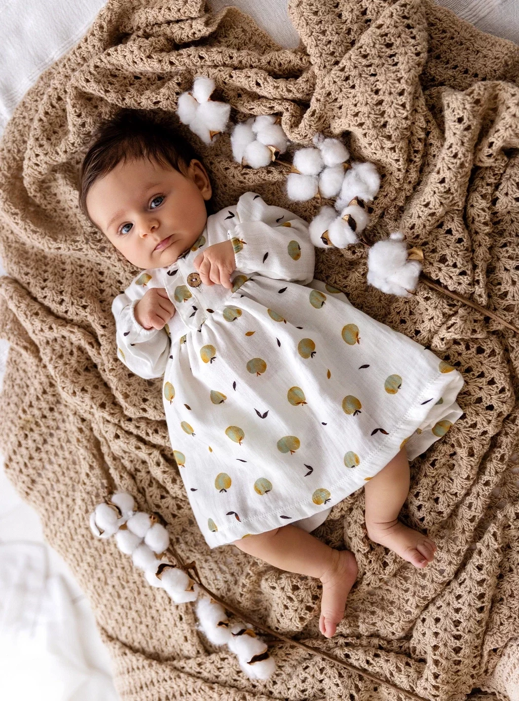 Sukienka niemowlęca muślinowa Muslin Apples