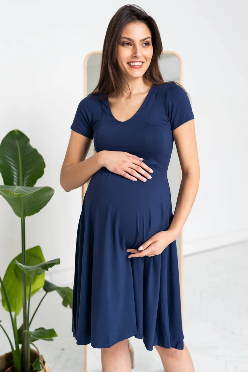 Sukienka ciążowa i do karmienia Mommy Chic granatowa