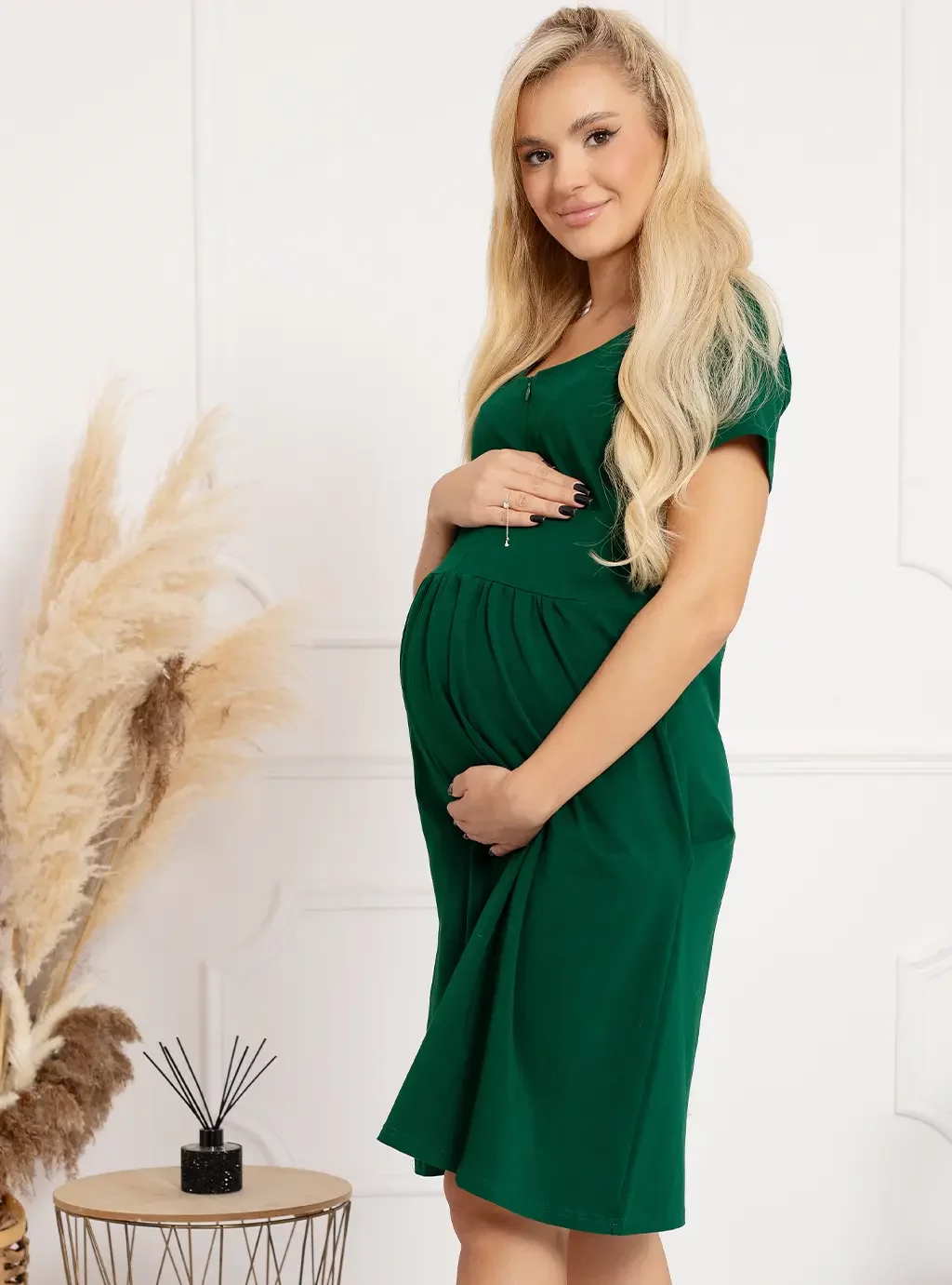 Koszula ciążowa Laura - butelkowa zieleń