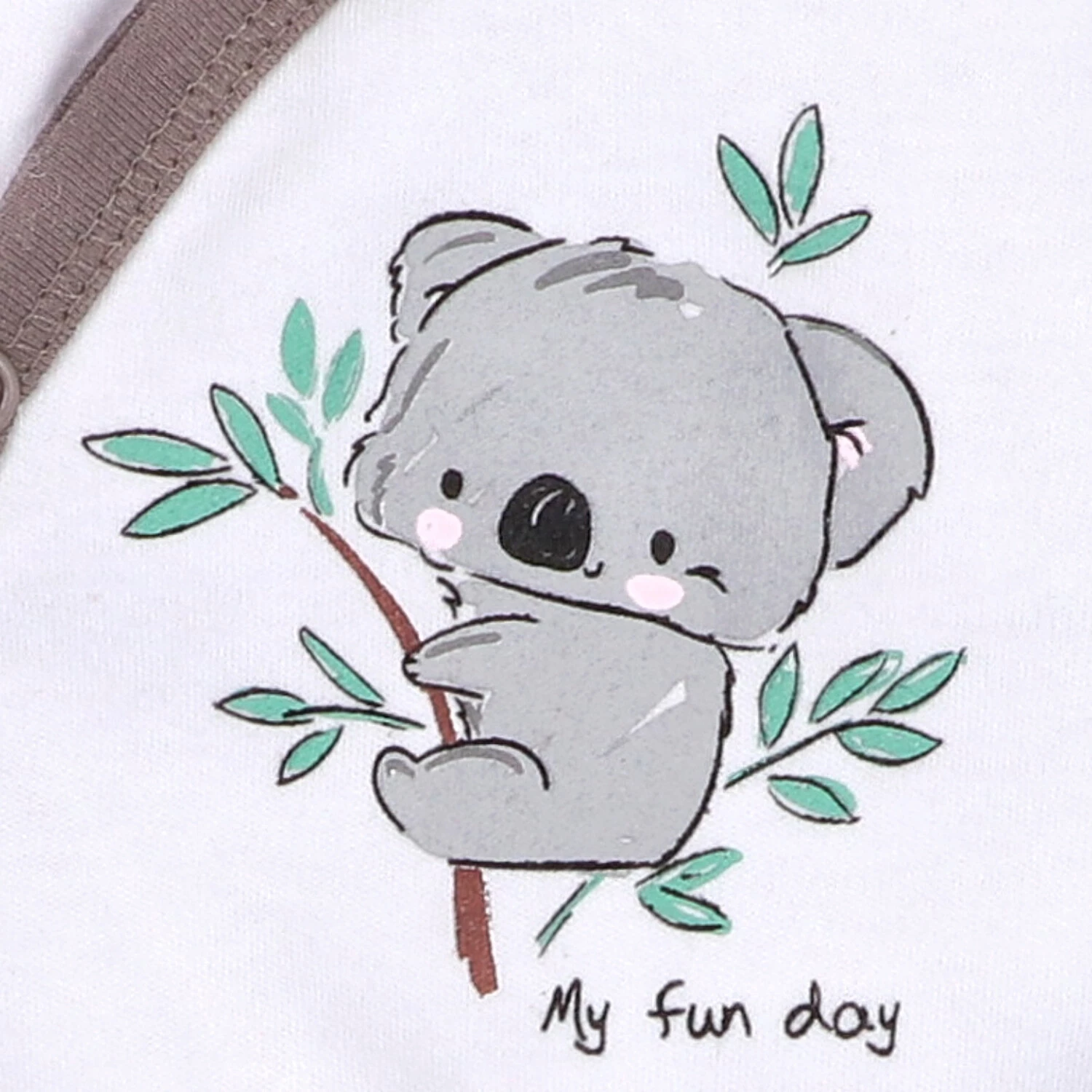 Białe body kopertowe my fun day z bawełny organicznej
