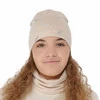 Czapka i komin dla dziewczynki jesienny, wiosenny komplet, beżowy, bawełniany Florena