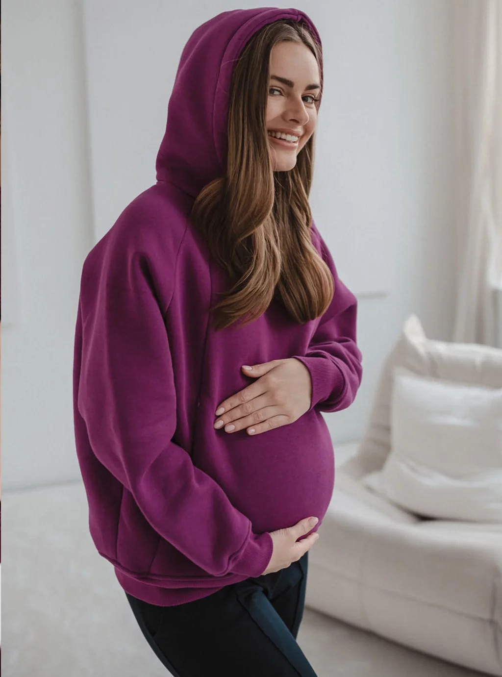 Bluza ciążowa i do karmienia Motherhood oversize fioletowa