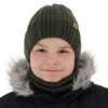 Czapka i komin dla chłopca zimowy komplet, zielony, Klaris