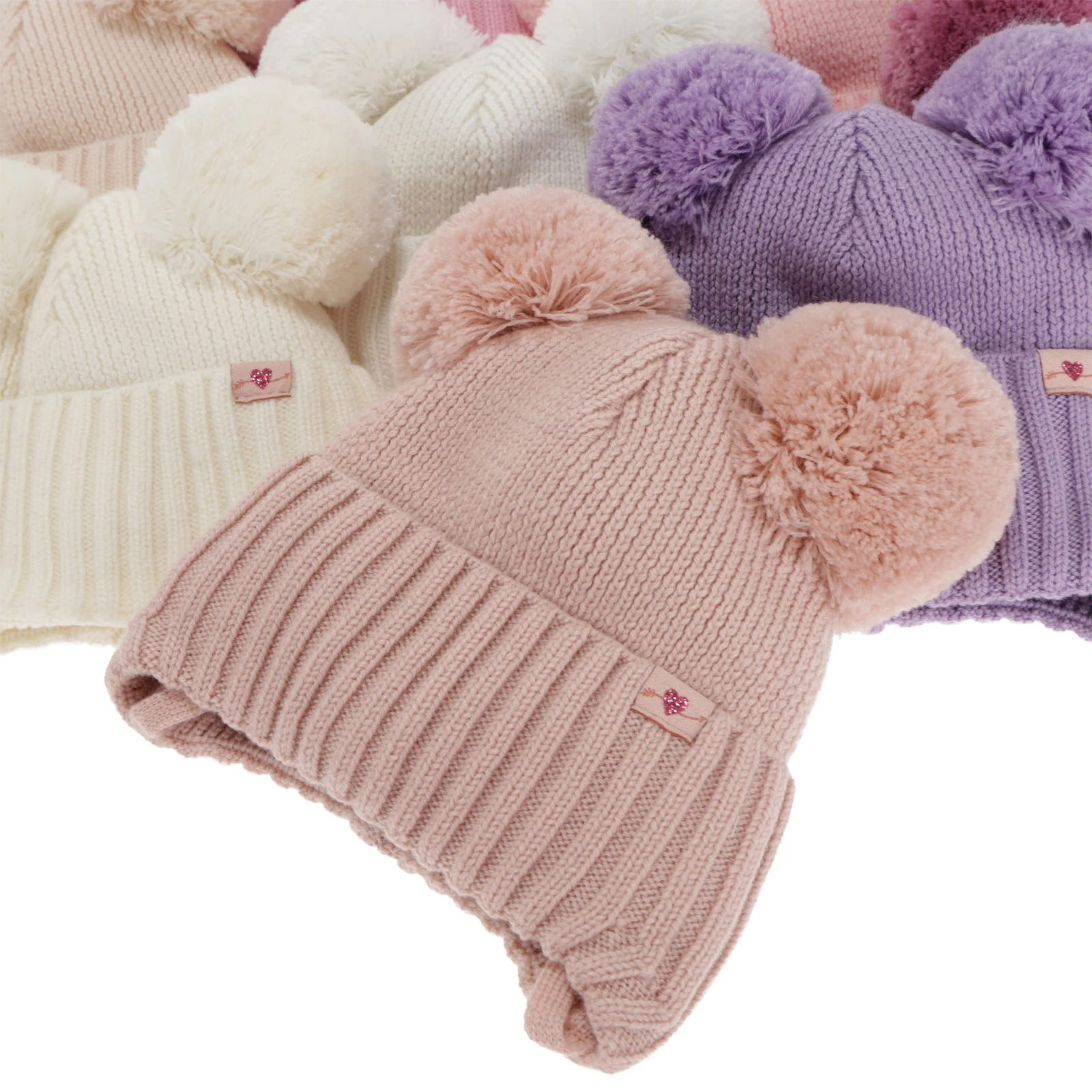 Czapka zimowa dla dziewczynki, różowa, 100% wełniana merino, podszyta wełnianym polarem, wiązana Kiarina