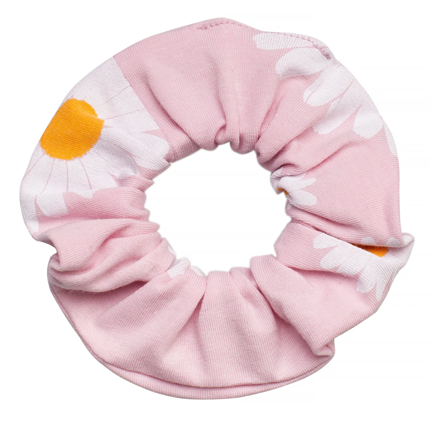 Scrunchie DAISY różowy,stokrotki