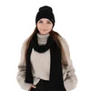 Czapka i szalik damski zimowy komplet, czarny, 100% wełniany merino Melpomena