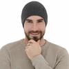 Czapka zimowa męska, szara, 100% wełniana merino, Thorin