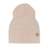 Czapka damska zimowa, wiosenna, jasnoróżowa, 100% wełniana merino Sophie