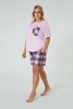 Kayo piżama damska krótki rękaw. krótkie spodnie różowy/druk