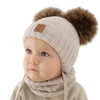 Czapka i komin dla chłopca, zimowy komplet, niebieski, 100% wełniany merino, podszyty polarem wełnianym, Ronik