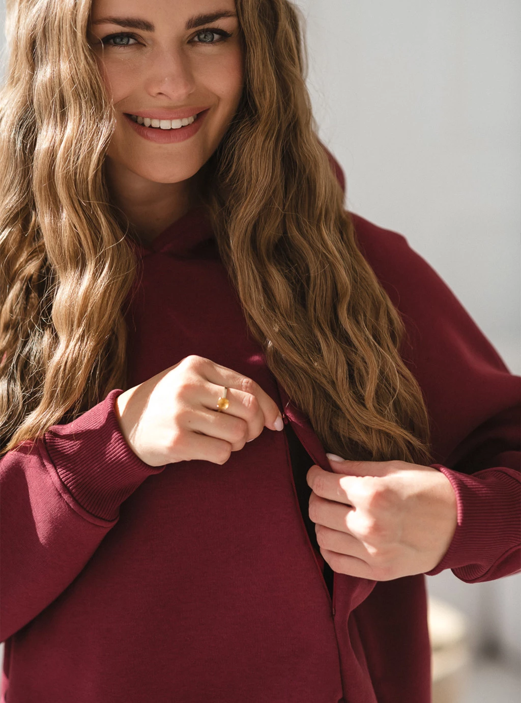 Bluza ciążowa i do karmienia Motherhood oversize burgundowa