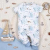 Rampers Niemowlęcy Sea Of Joy Z Bawełny Organicznej Nadruk Zwierzątek Niebieski
