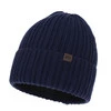 Czapka zimowa męska, granatowa, z wełną merino Huno