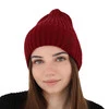 Czapka zimowa damska, bordowa, 100% wełniana merino Ariga