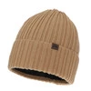 Czapka zimowa męska, camel, z wełną merino Huno