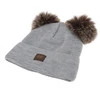 Czapka i komin dla chłopca zimowy komplet, niebieski, z dwoma pomponami Lomino