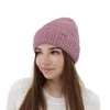 Czapka zimowa damska, fioletowa, z wełną merino, Febe