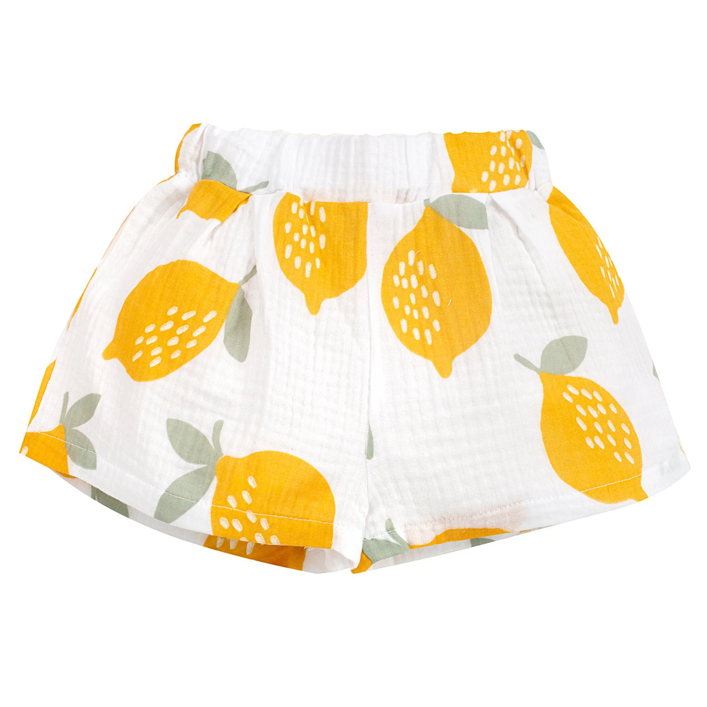 Spodenki krótkie muslin LEMONS écru,cytryny