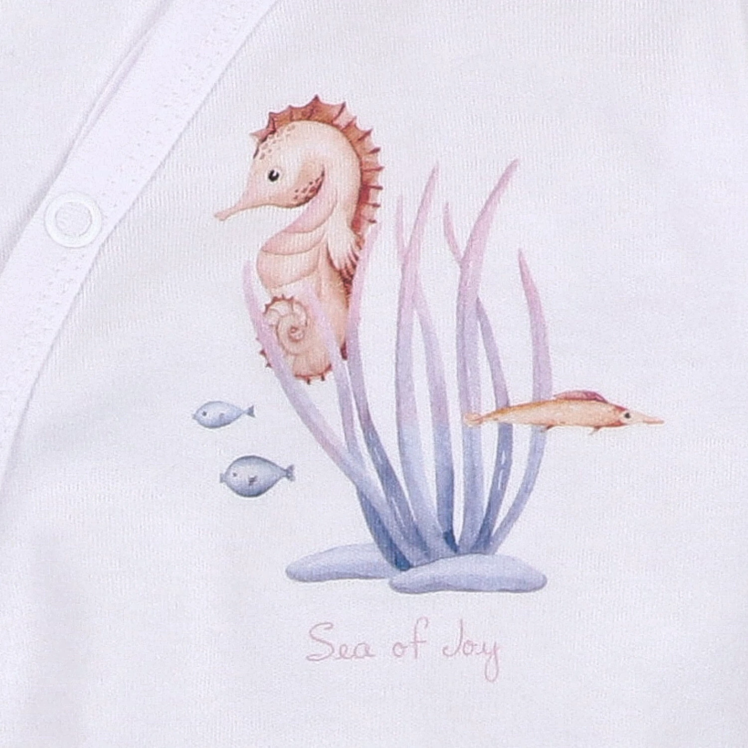 Body Kopertowe Z Długim Rękawem Underwater World Z Bawełny Organicznej Konik Morski Biały