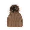 Czapka zimowa damska, camel, z wełną merino Texa