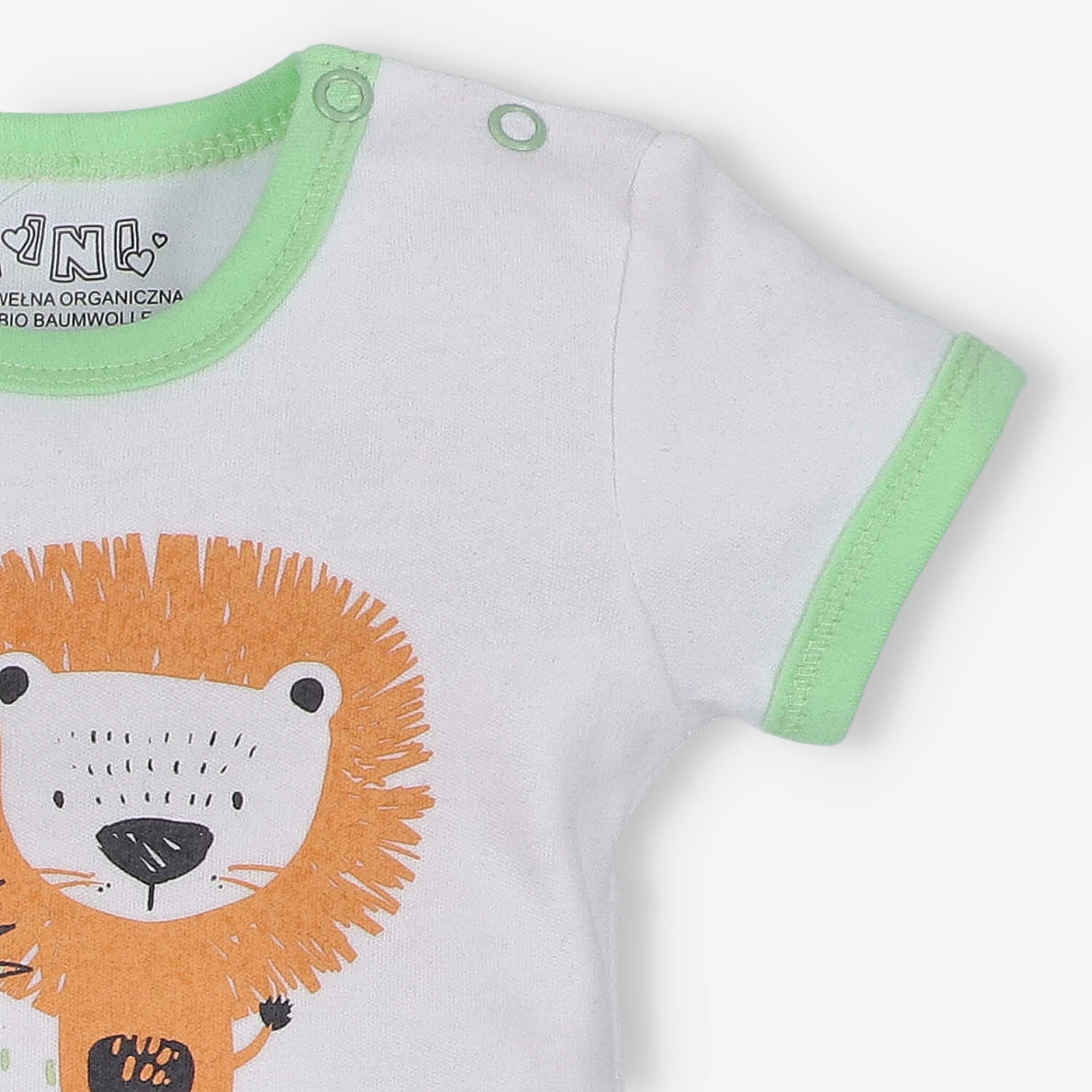 T-shirt niemowlęcy LION z bawełny organicznej dla chłopca