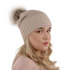 Czapka zimowa damska, różowa, z wełną merino Malga