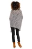 ELEGANCKIE AŻUROWE PONCHO CIEPLUTKIE JASNY SZARY