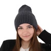 Czapka zimowa damska, szara, 100% wełniana merino Ariga