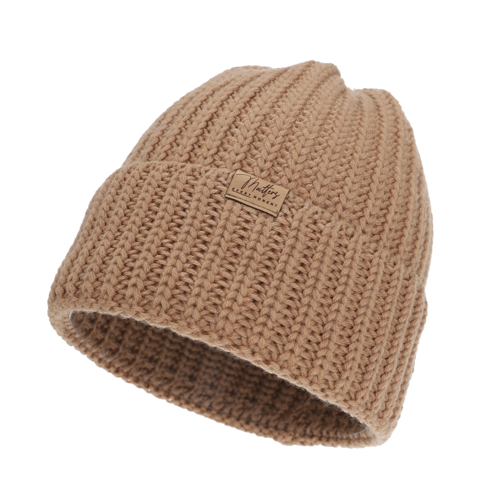 Czapka zimowa damska, camel, 100% wełniana merino Lano