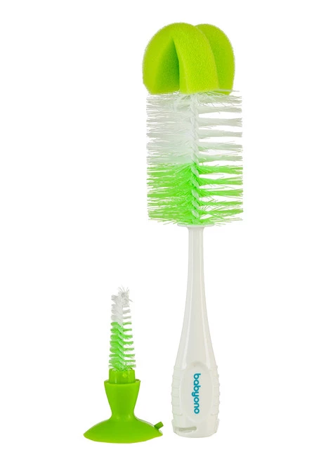 Babyono Szczotka Z Przyssawką Do Butelek I Smoczków Zielona