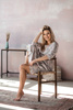 Sukienka ciążowa i do karmienia Lovely Dress rękaw 3/4 gołębi szary w kwiaty