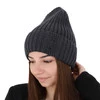 Czapka zimowa damska, szara, 100% wełniana merino Ariga