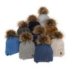 Czapka i komin dla chłopca zimowy komplet, khaki, z pomponem Indigo