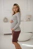 Bluzka ciążowa i do karmienia z dzianiny w prążek Tummy szara