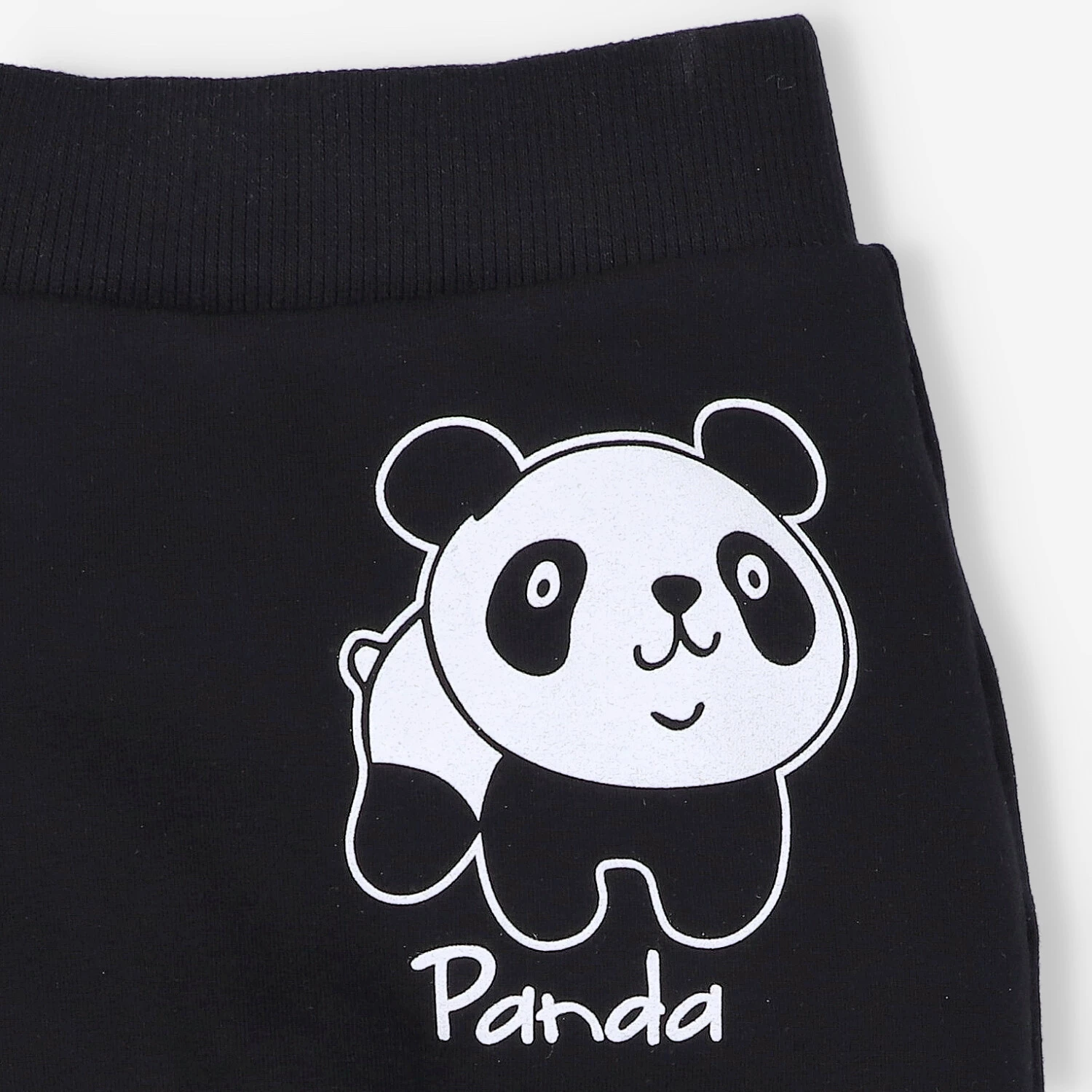 Dresowe spodnie niemowlęce Panda z bawełny organicznej dla chłopca