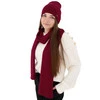 Czapka i szalik damski, zimowy komplet, szary, 100% wełniany merino Melpomena