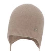 Czapka jesienna, wiosenna dla dziewczynki, ciemnobeżowa, wełna merino z kaszmirem, wiązana Orida