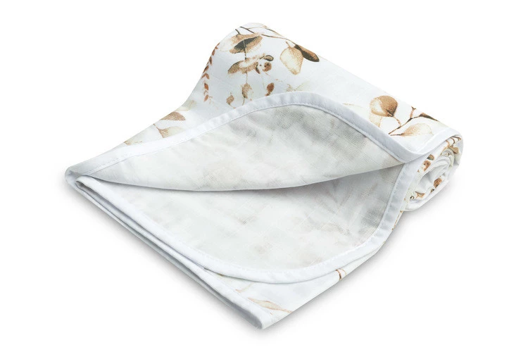 Sensillo Koc Muślinowy 80x100 Eukaliptus Biały