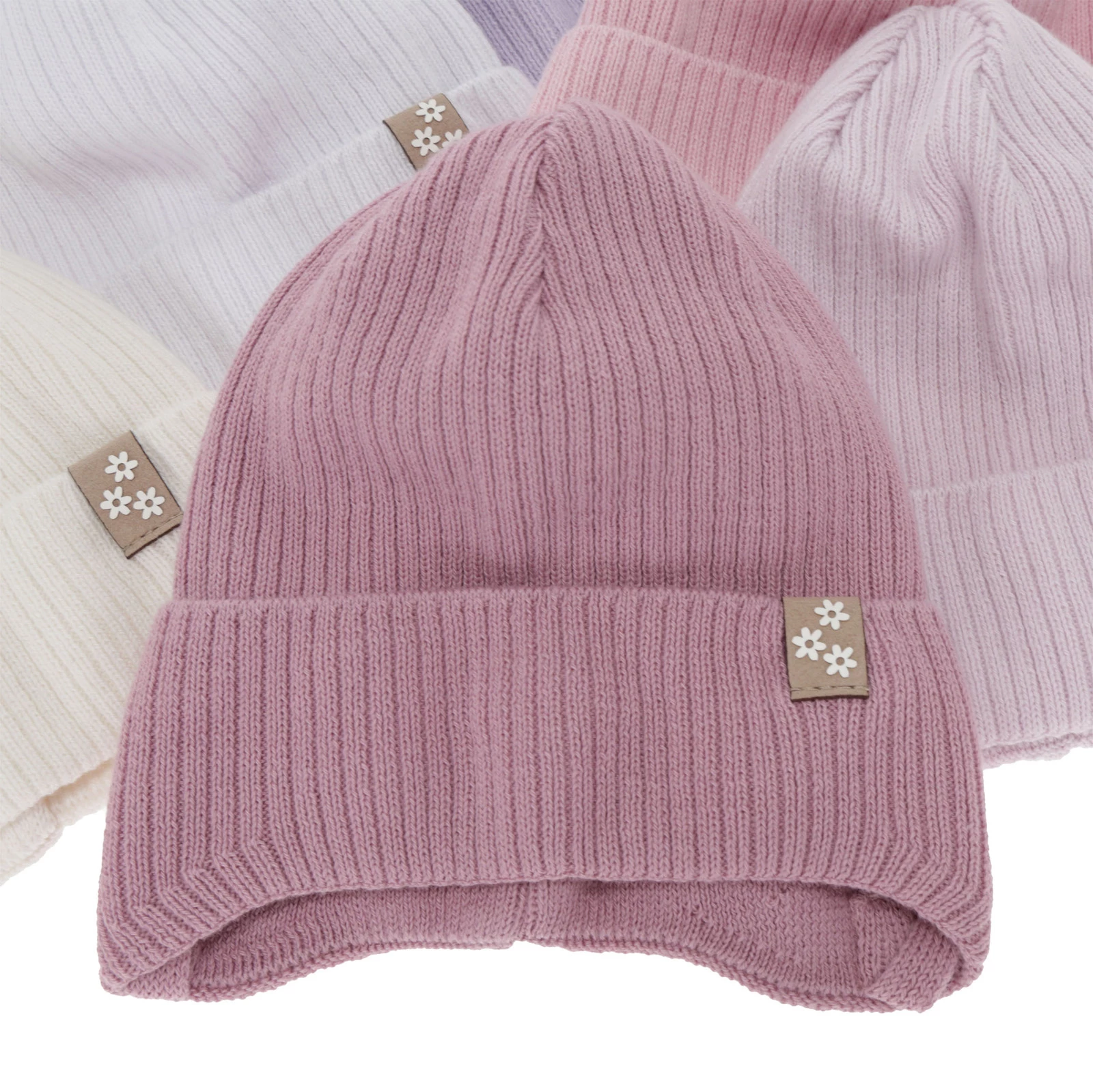 Czapka dla dziewczynki jesienna, wiosenna, fioletowa, wiązana, 100% bawełna Lunara