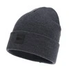 Czapka zimowa męska, dwuwarstwowa, szara, 100% wełniana merino, Flims
