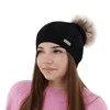Czapka zimowa damska, szara, z wełną merino Bafi