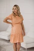 Sukienka ciążowa i do karmienia Lovely Dress brzoskwiniowa krótki rękaw